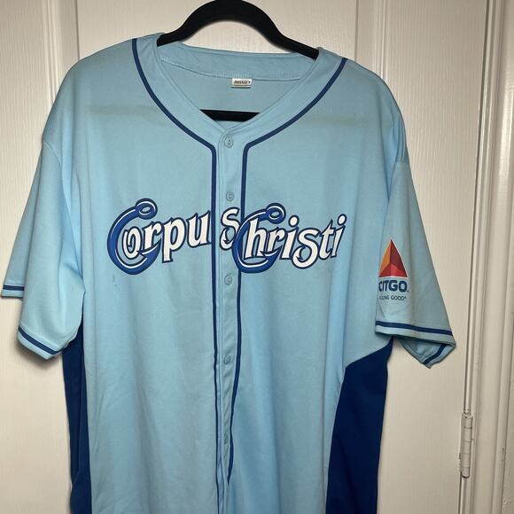 MiLB Corpus Christi Hooks Men's SGA Stadium Giveaway Jersey Baby Blue, Blue XL - Picture 3 of 16